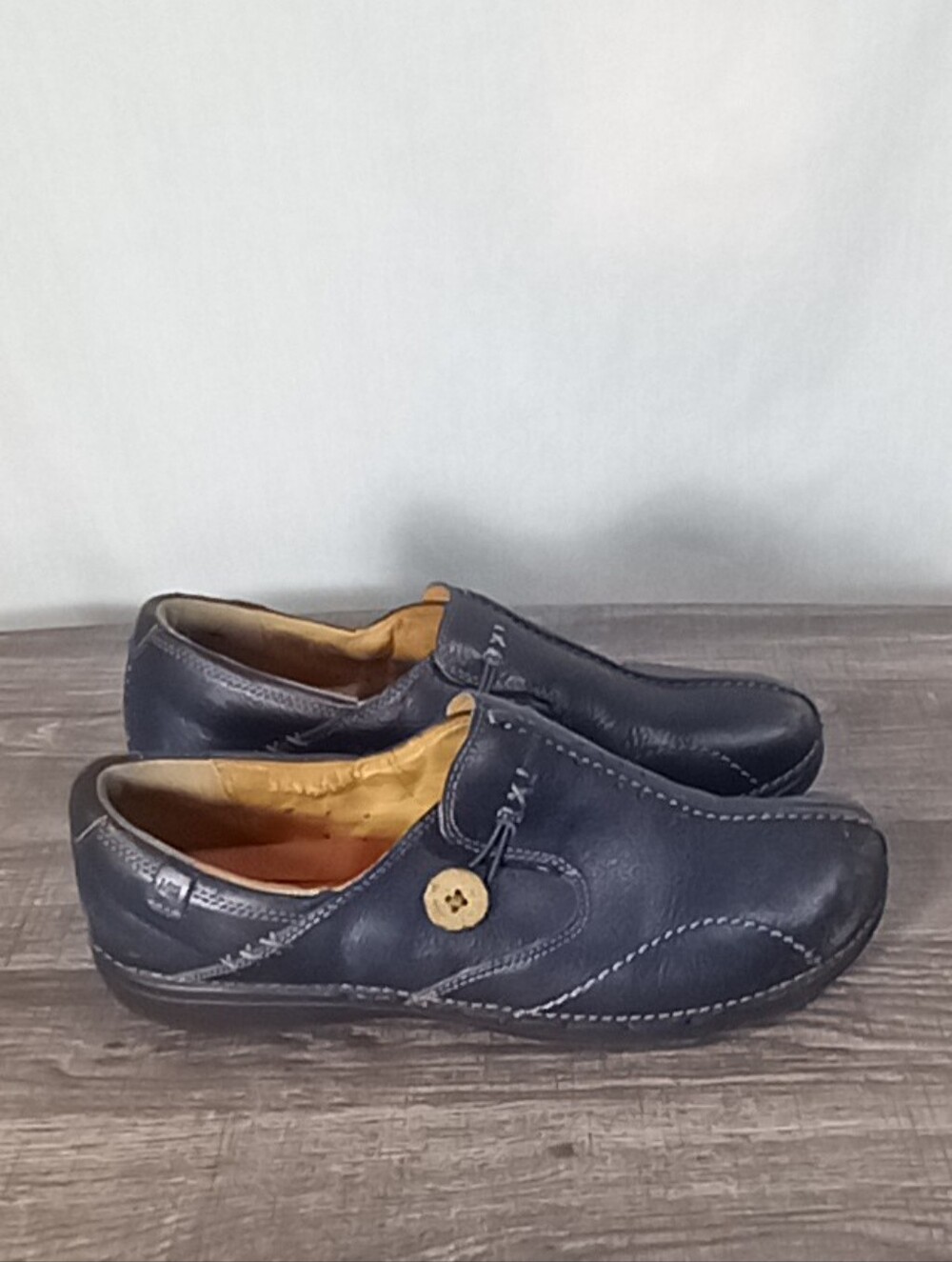 Clarks Artians Unstructured Navy Blue UN Loop Loafers Size 8.5W